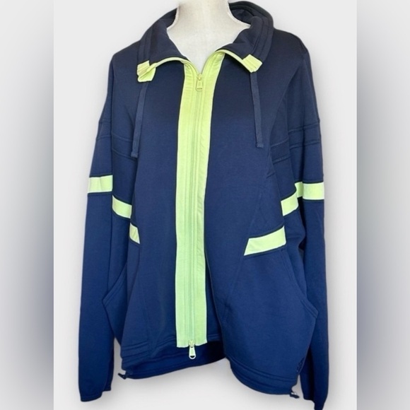 Free People Movement “Right On Track” Zip Up Jacket - Small - Navy Blue Combo - Picture 5 of 12